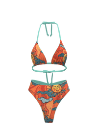 El Sol High waist bikini | Reversible Mint